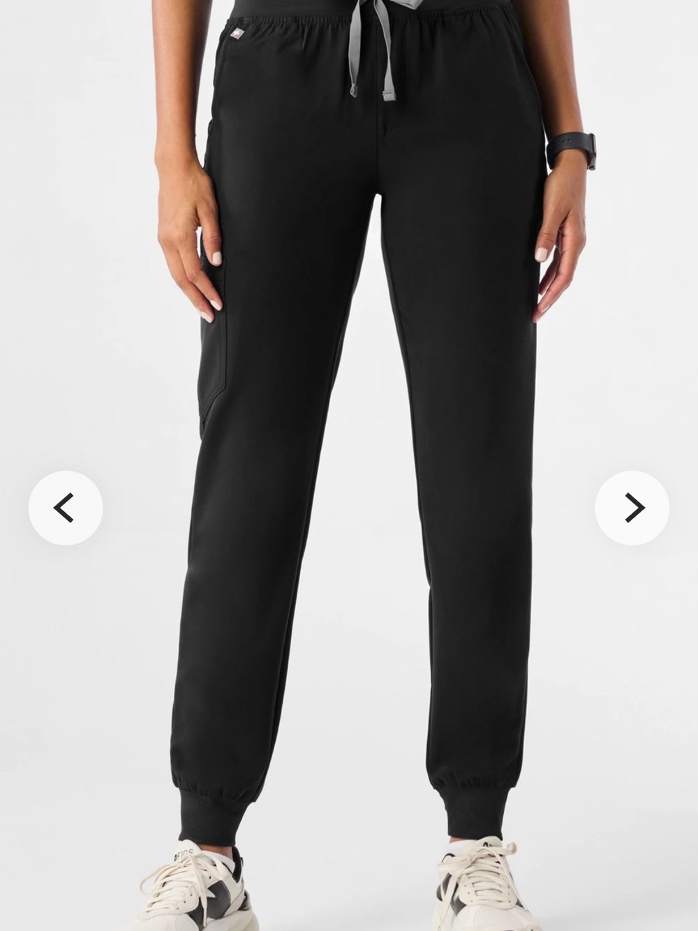 Figs Black Elastic Waist Jogger Pants